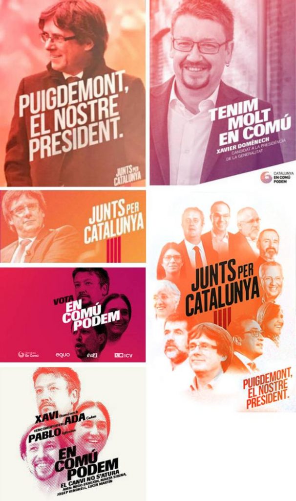 Partido de Puigdemont es acusado de plagiar su cartel electoral